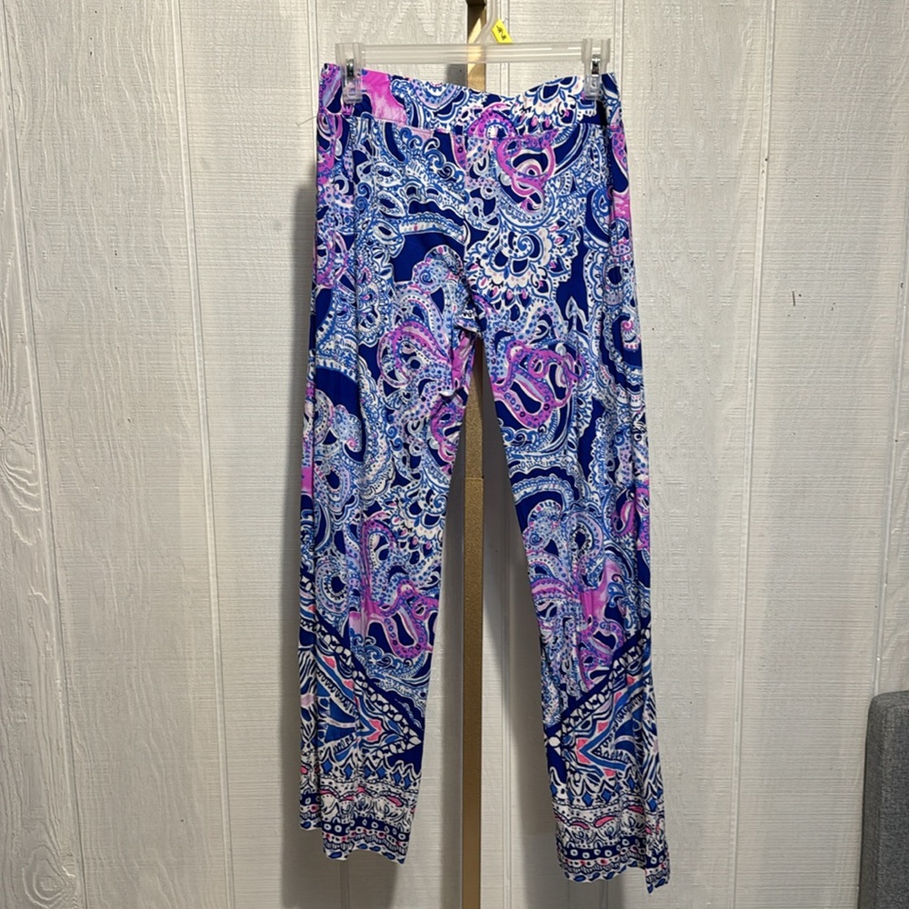 Lily Pulitzer wide leg pants colorful 100%Rayon women’s small - Picture 5 of 7